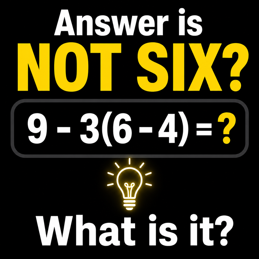 Answer: The Answer Is NOT Six Math Puzzle