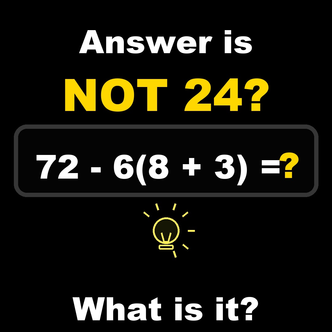 Answer Is NOT 24? Math Puzzle Explained