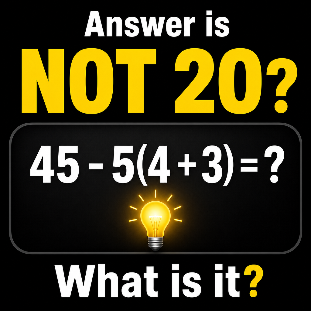 Answer: The Answer Is Not 20 Math Puzzle