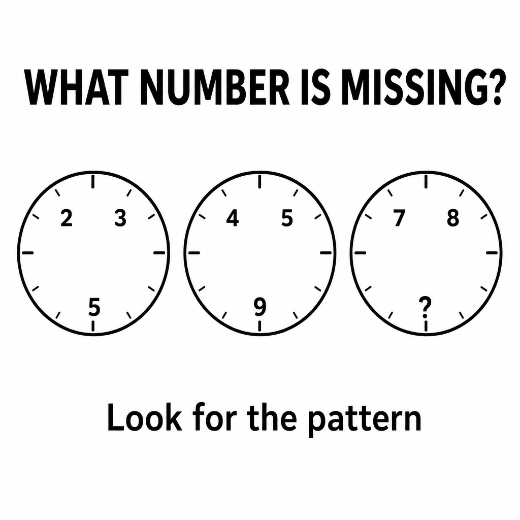 Answer: What Number Is Missing in the Clock Pattern?