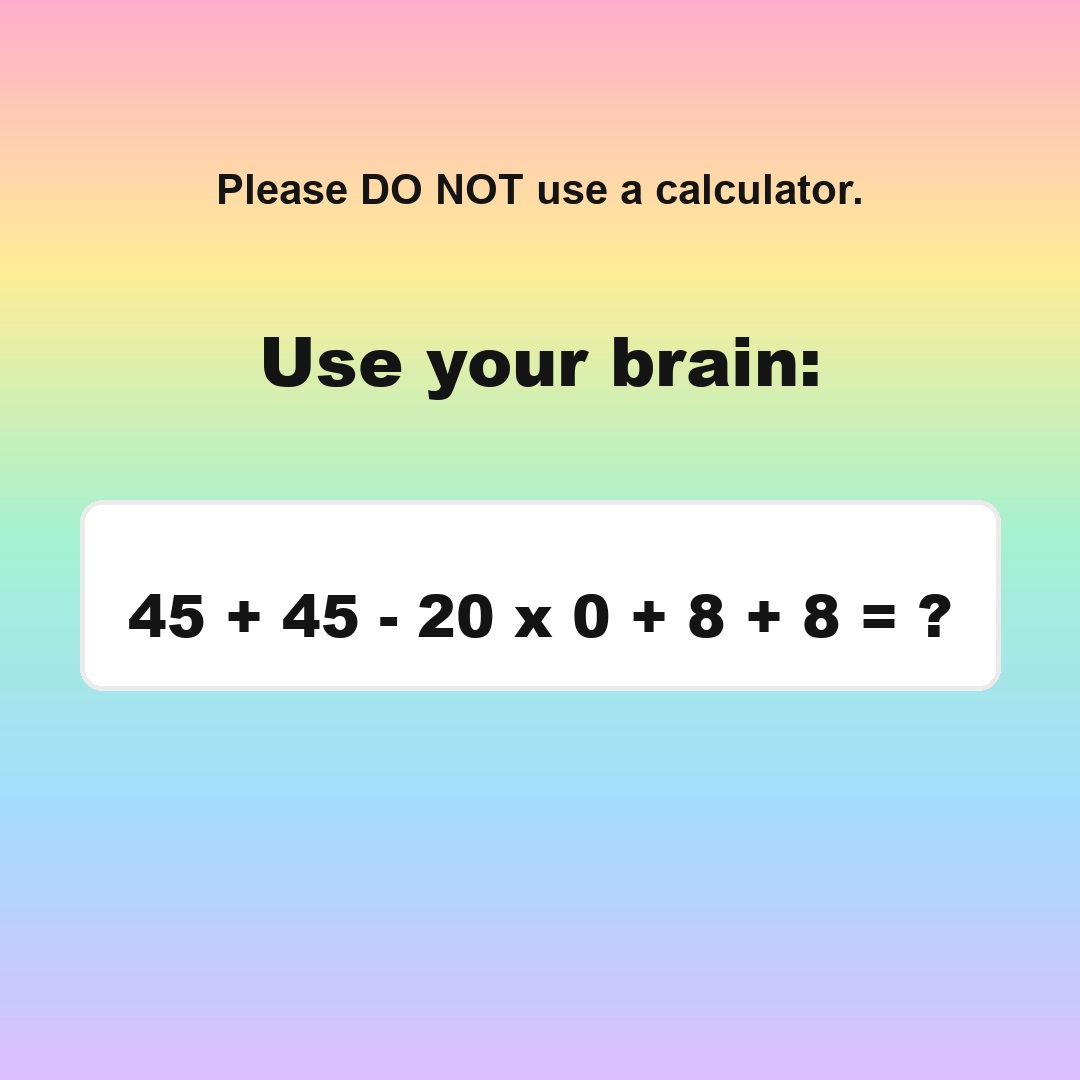 Please Do Not Use a Calculator: Puzzle Answer