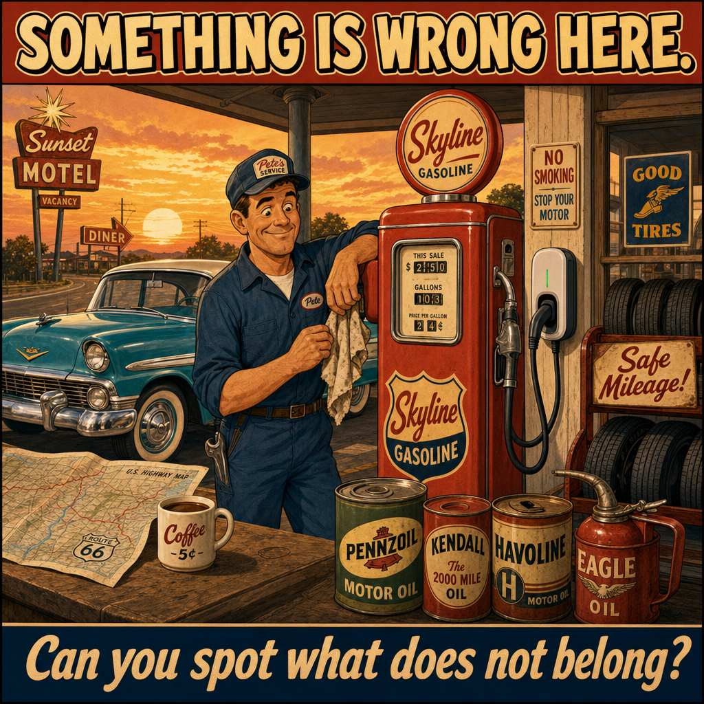 Something Is Wrong in This Old Gas Station: Answer