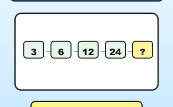 Answer: 3, 6, 12, 24, ?