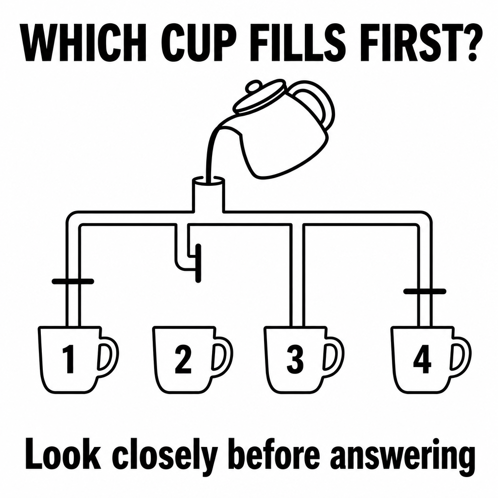 Answer: Which Cup Fills First Coffee Puzzle