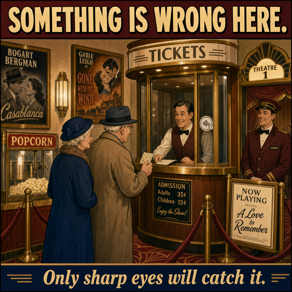 Something Is Wrong in This Old Movie Theater: Answer