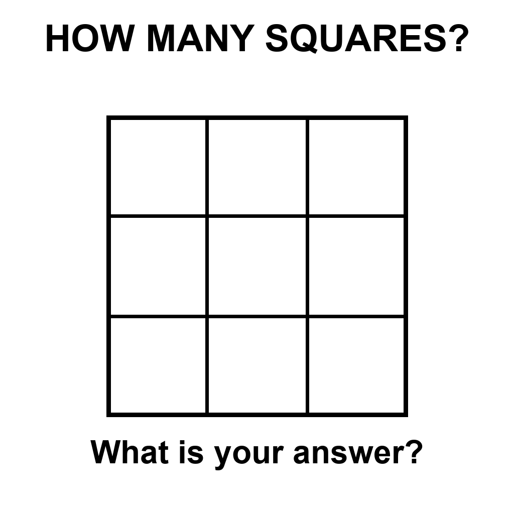Answer: How Many Squares Puzzle