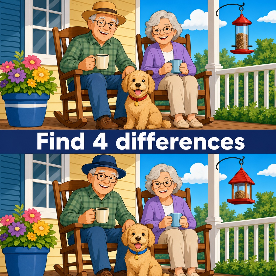 Find the 4 Differences: Porch Puzzle Answer