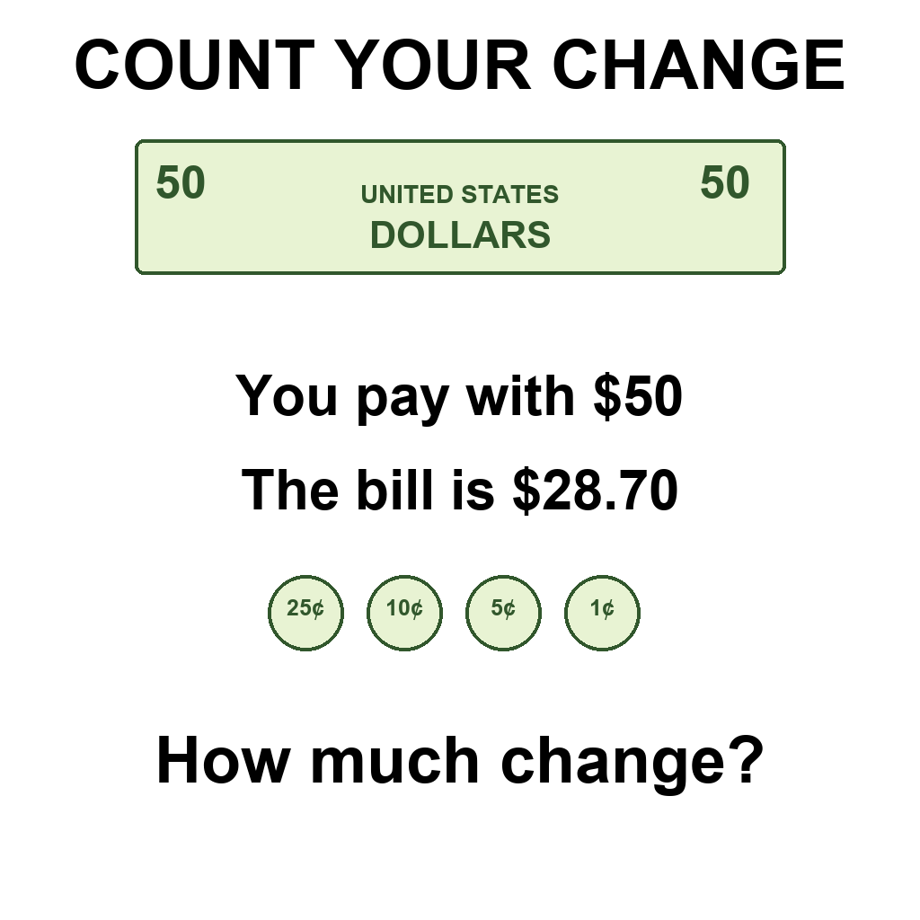 Answer: Count Your Change Puzzle
