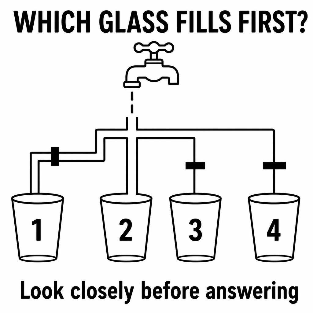 Answer: Which Glass Fills First Water Puzzle