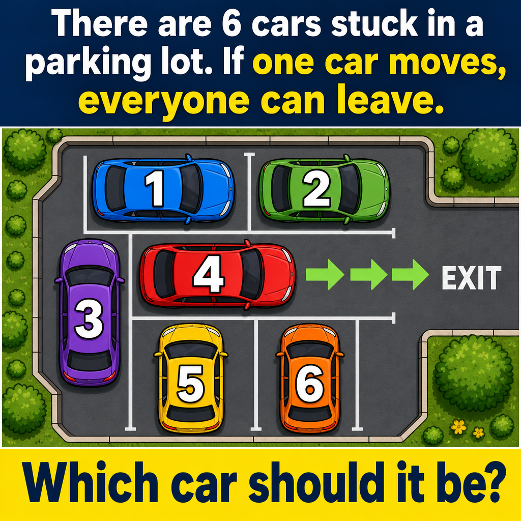 Which Car Should Move? Parking Lot Puzzle Answer