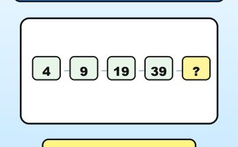 Answer: 4, 9, 19, 39, ?