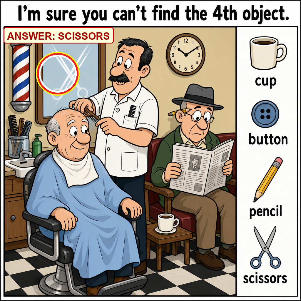 Answer showing the hidden scissors