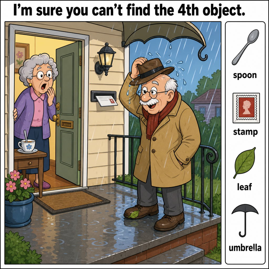 Hidden object puzzle - find the umbrella
