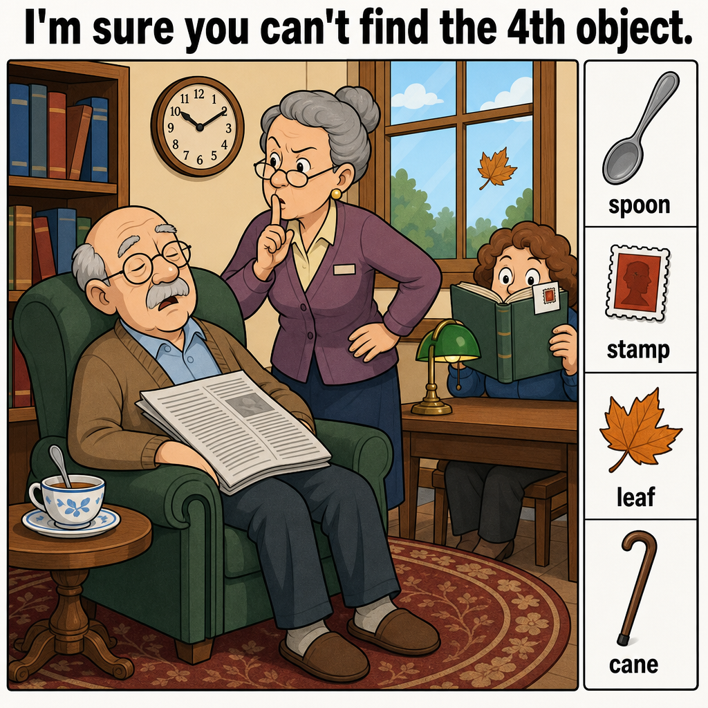 Hidden object puzzle - find the cane