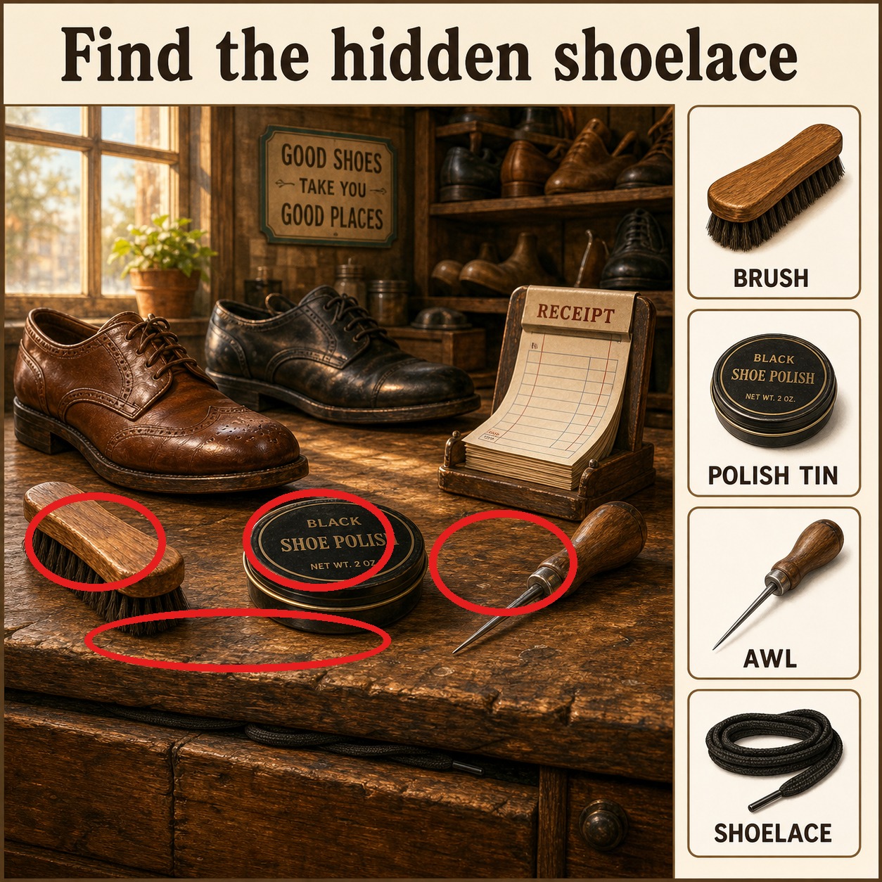 Can You Find the Hidden Shoelace? answer image