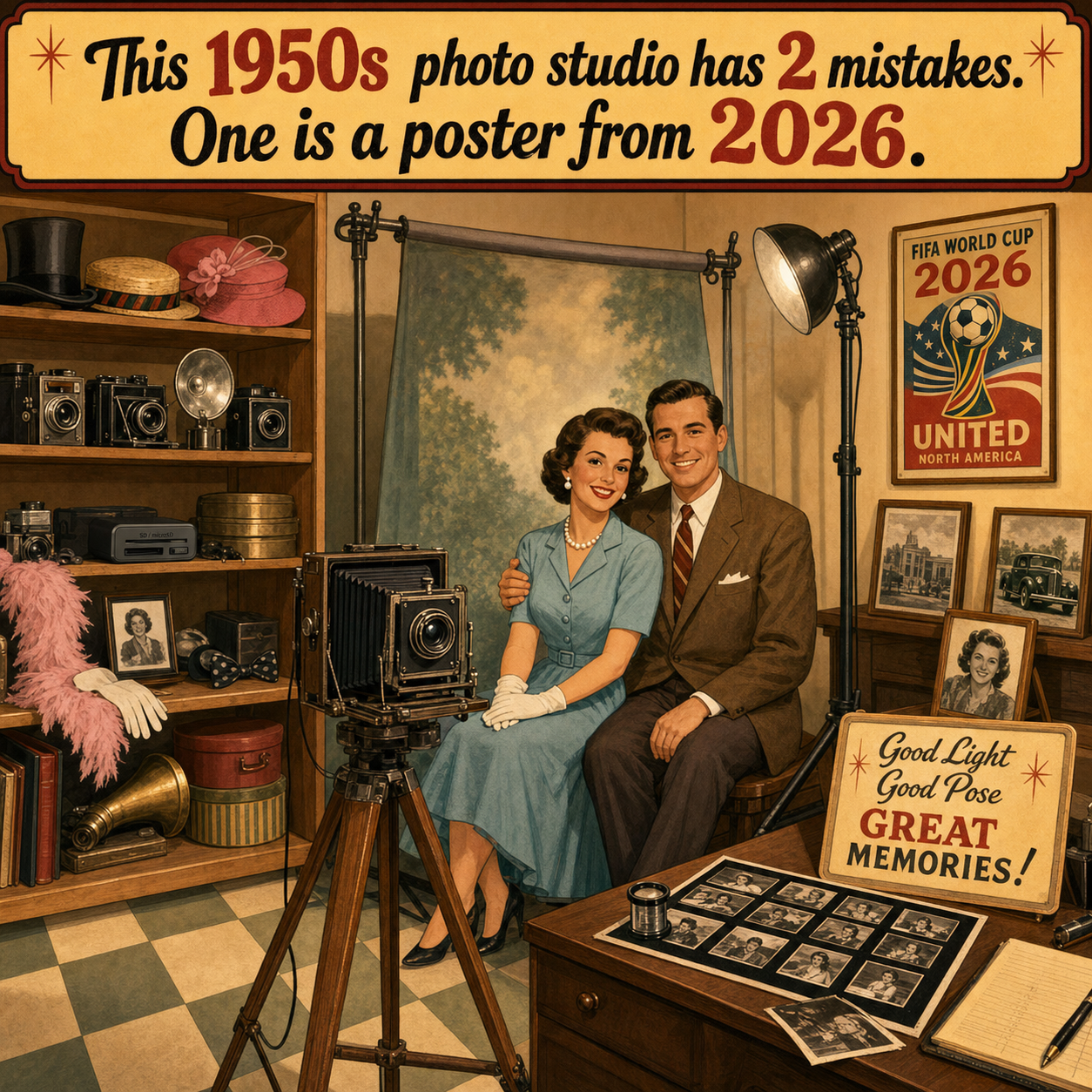 Two Things Are Wrong in This 1950s Photography Studio: Answer