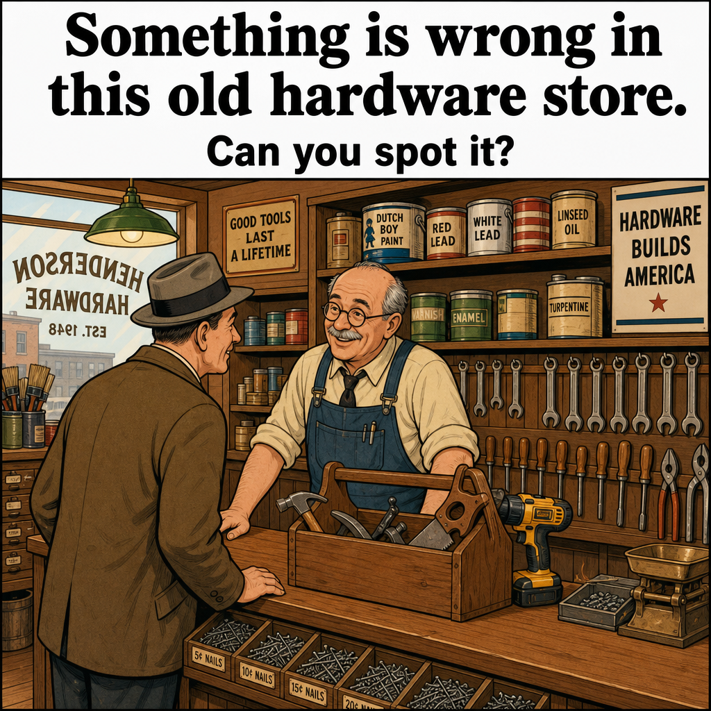 Something Is Wrong in This Old Hardware Store: Answer