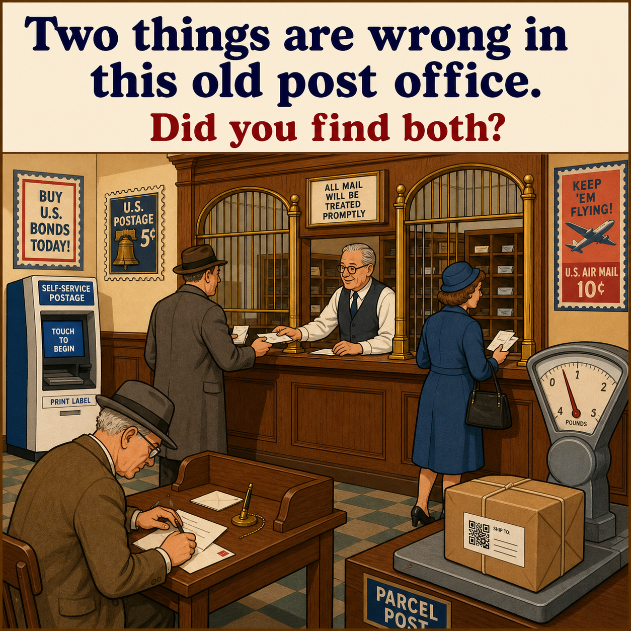 Two Things Are Wrong in This Old Post Office: Answer