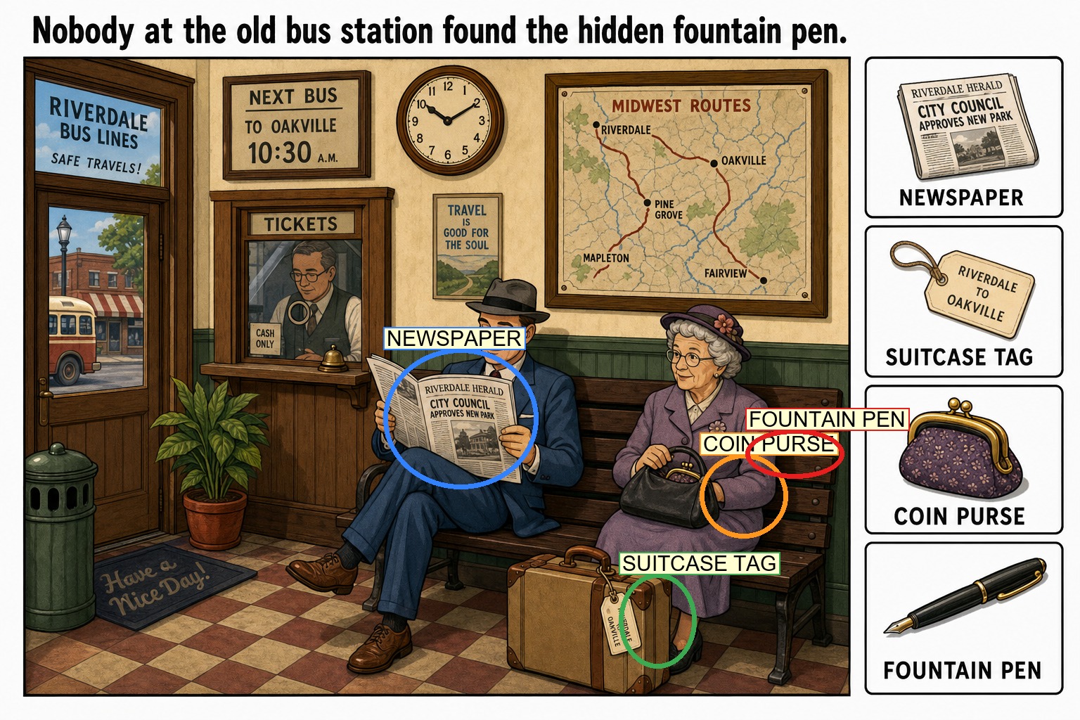 Can You Find the Hidden Fountain Pen at the Old Bus Station? answer image
