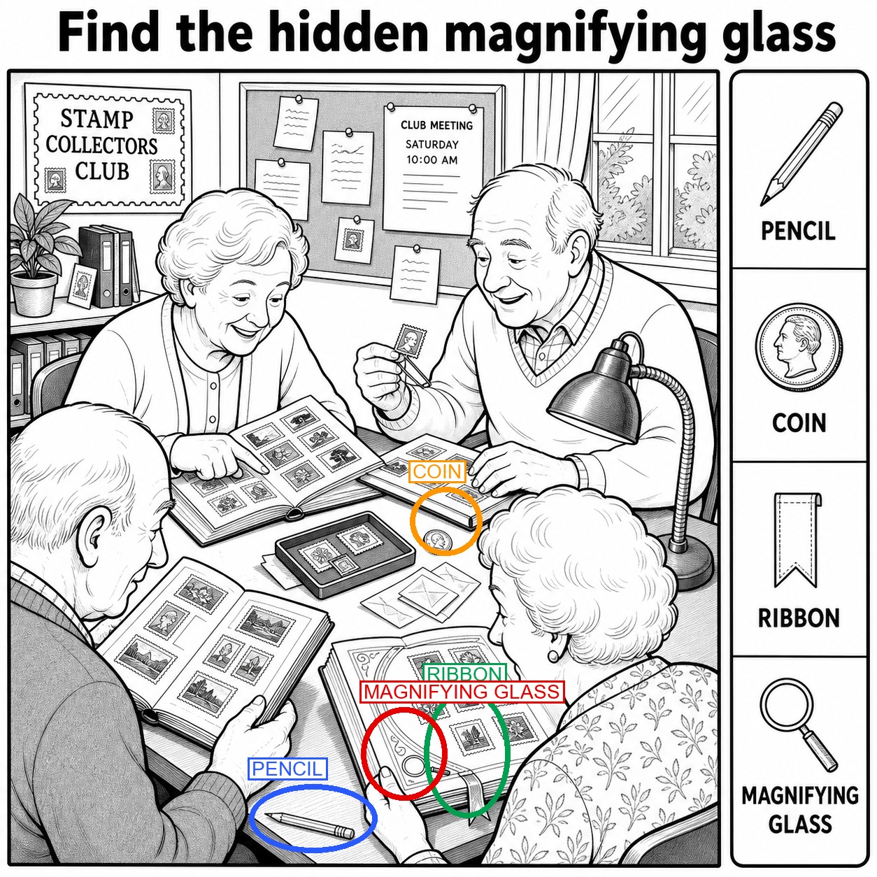 Can You Find the Hidden Magnifying Glass? answer image