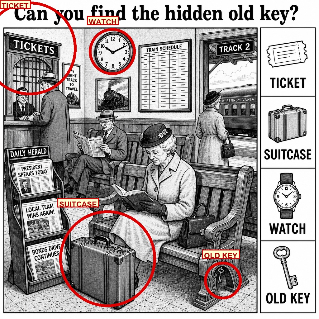 Can You Find the Hidden Old Key? answer image