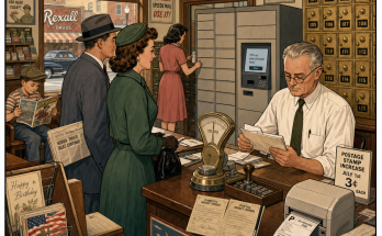 Two Things Are Wrong in This 1950s Post Office: Answer