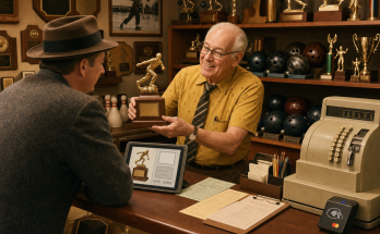 Two Things Are Wrong in This Old Bowling Trophy Shop: Answer