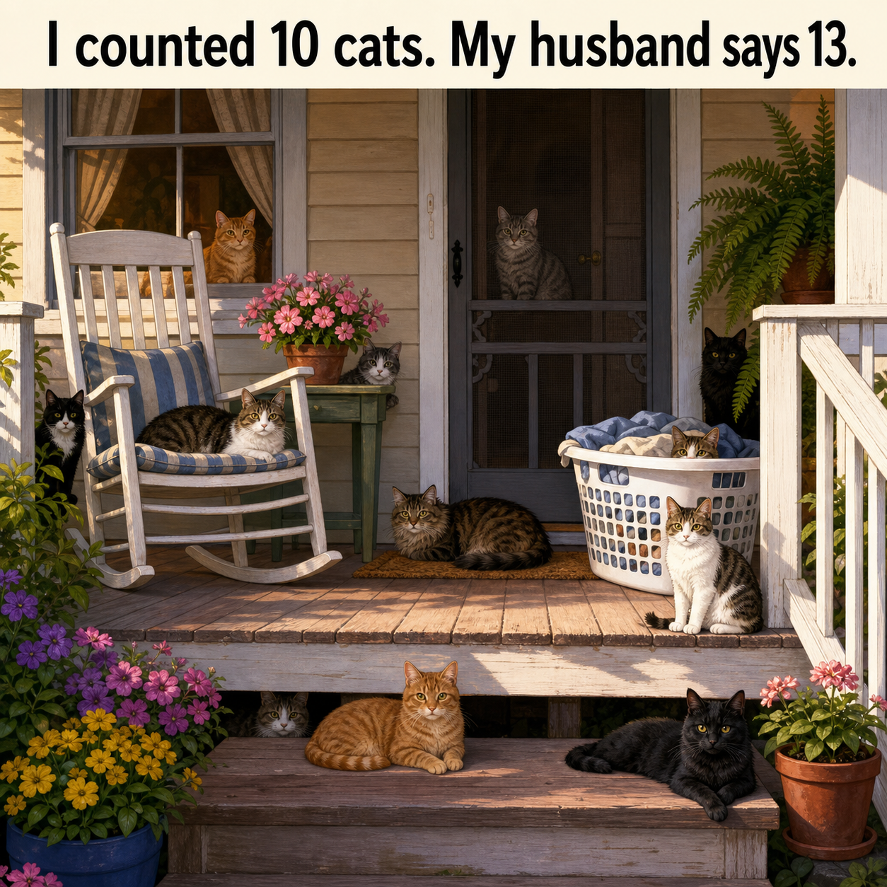 How Many Cats Are on the Back Porch? Answer