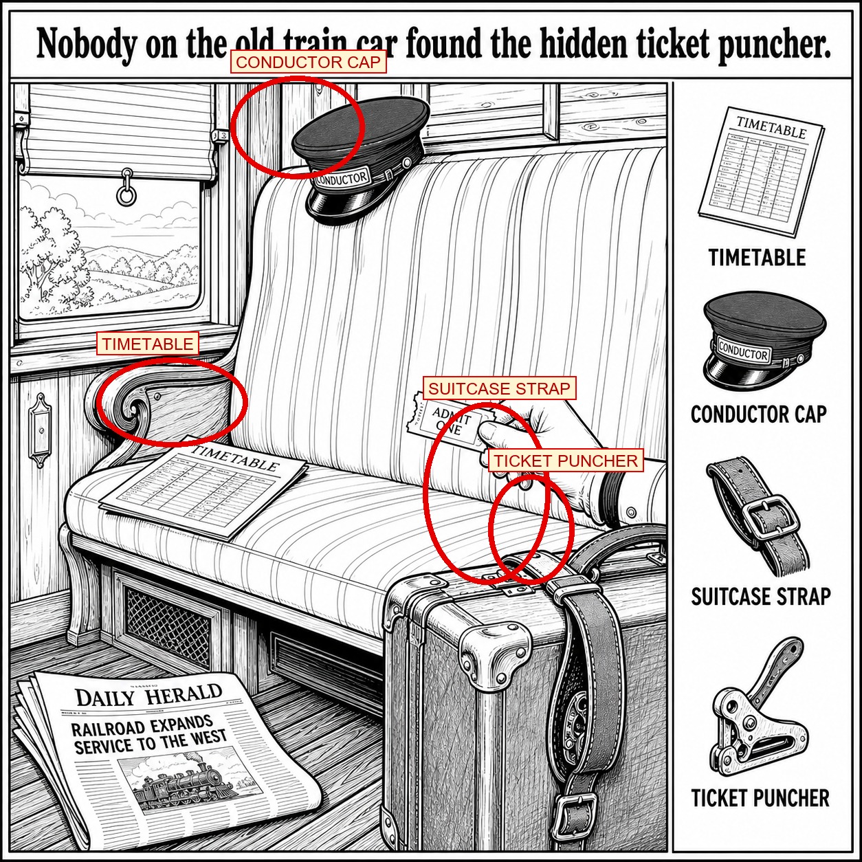 Can You Find the Hidden Ticket Puncher? answer image