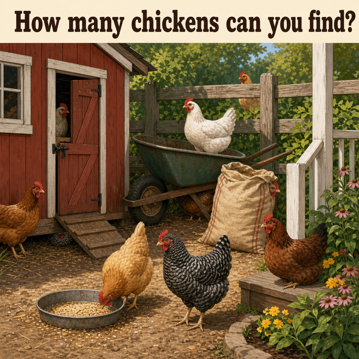 How Many Chickens Can You Find? Answer