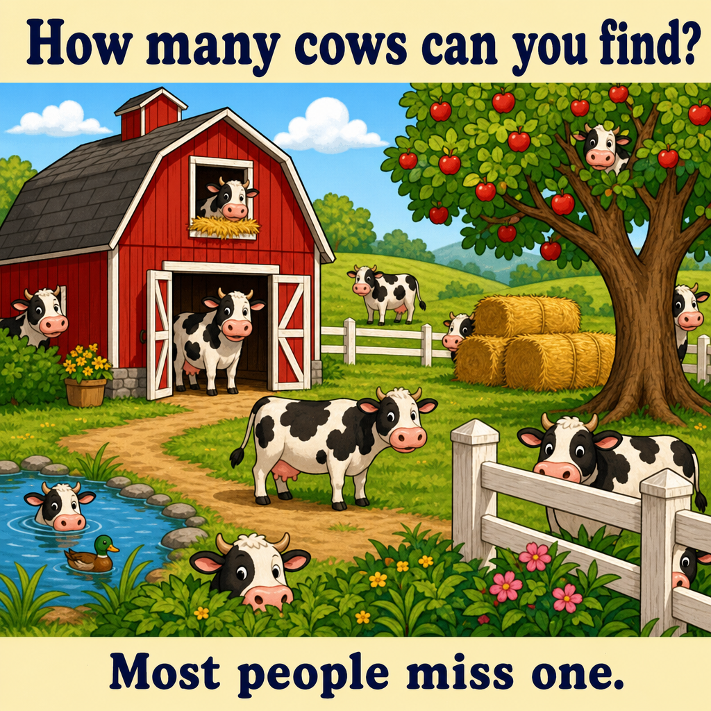How Many Cows Can You Find? Answer