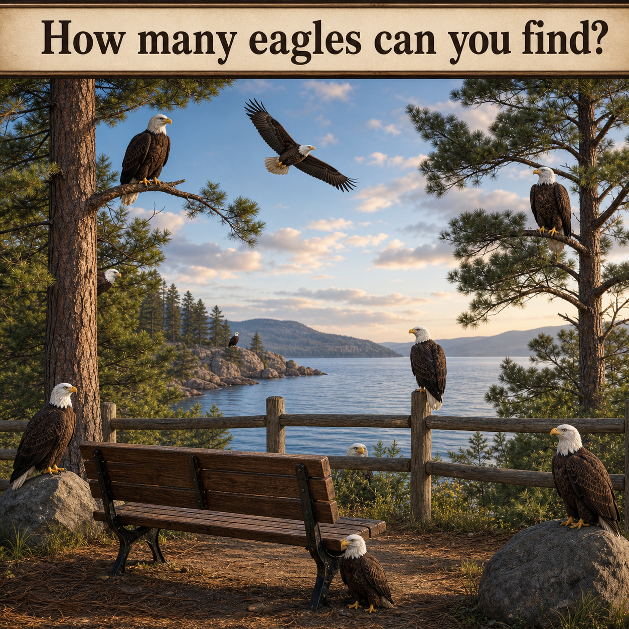 How Many Eagles Can You Find? Answer