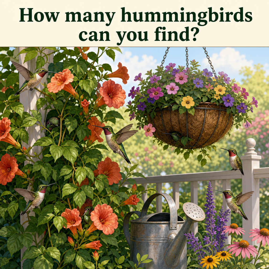 How Many Hummingbirds Can You Find? Answer