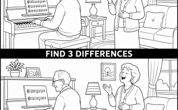 Find the 3 Differences: Piano Room Answer