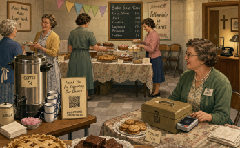 Three Things Are Wrong at This 1950s Church Basement Bake Sale: Answer