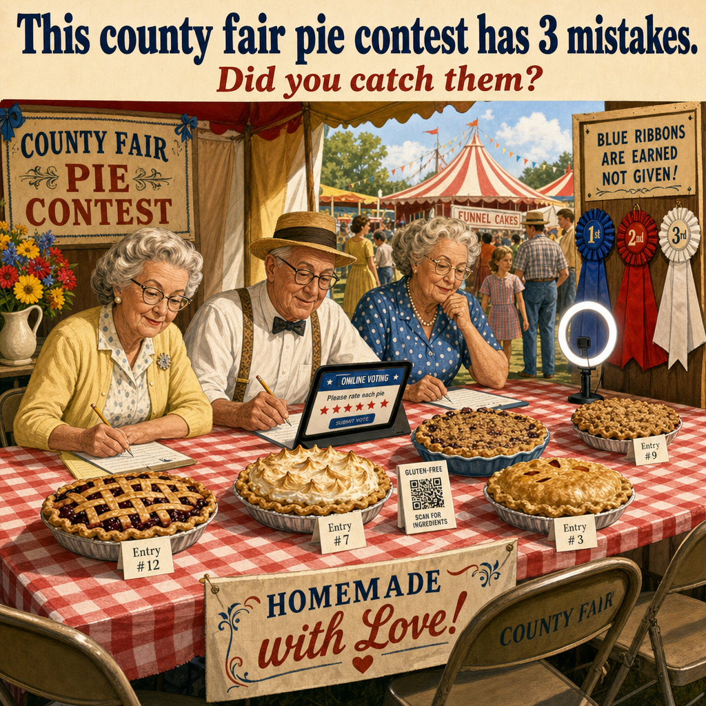 Three Things Are Wrong at This County Fair Pie Contest: Answer
