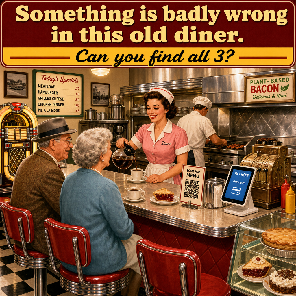 Three Things Are Wrong in This Old Diner: Answer