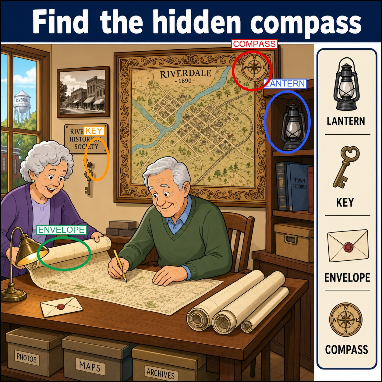 Can You Find the Hidden Compass? answer image