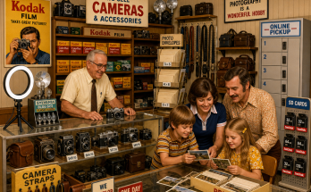 Three Things Are Wrong in This 1970s Camera Shop: Answer