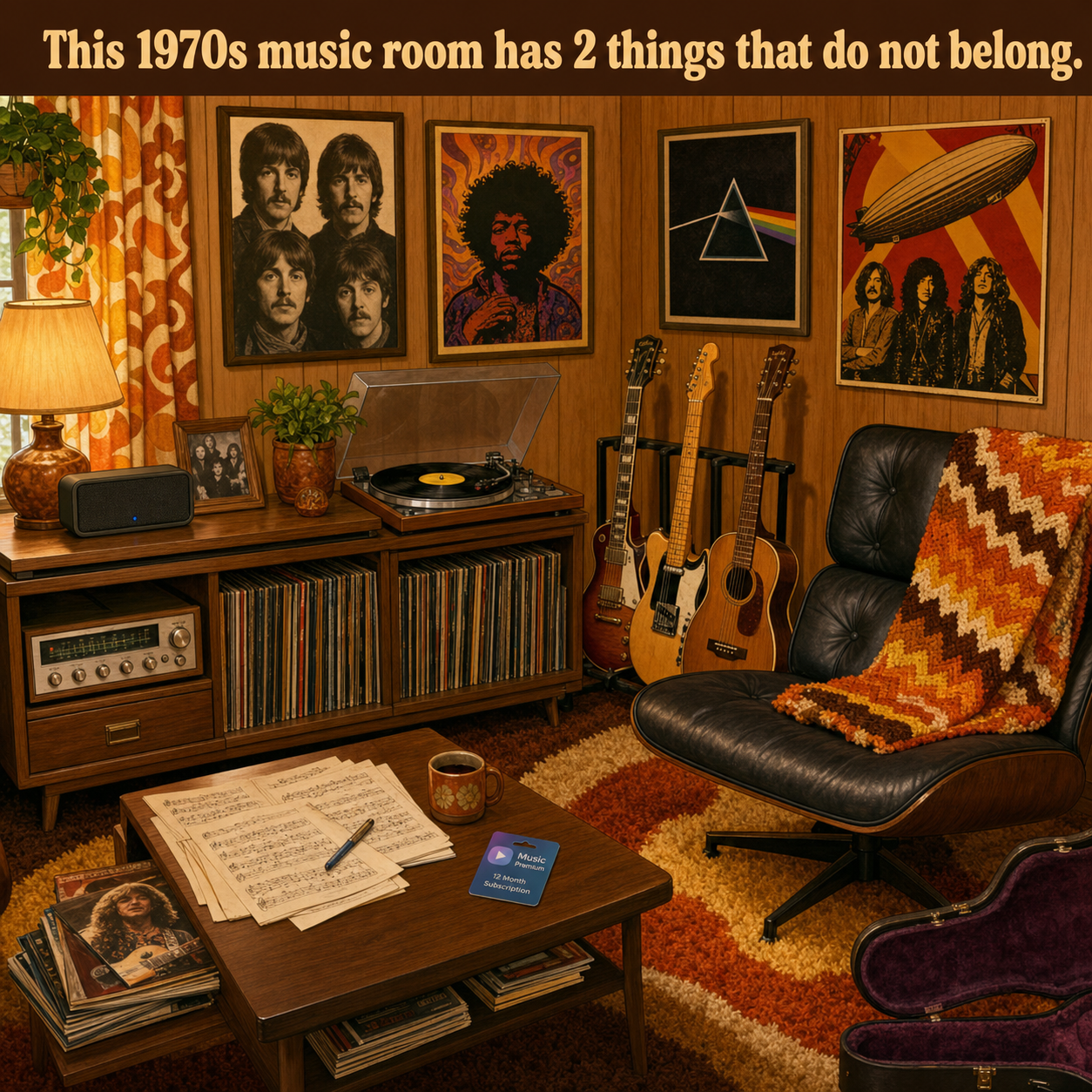 Two Things Are Wrong in This 1970s Music Room: Answer