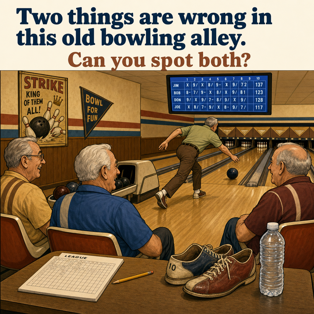 Two Things Are Wrong in This Old Bowling Alley: Answer