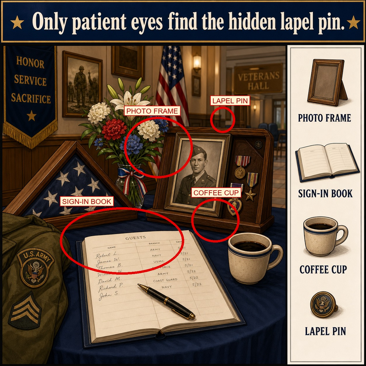 Can You Find the Hidden Lapel Pin? answer image