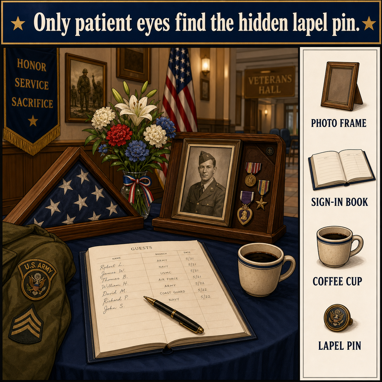 Can You Find the Hidden Lapel Pin?