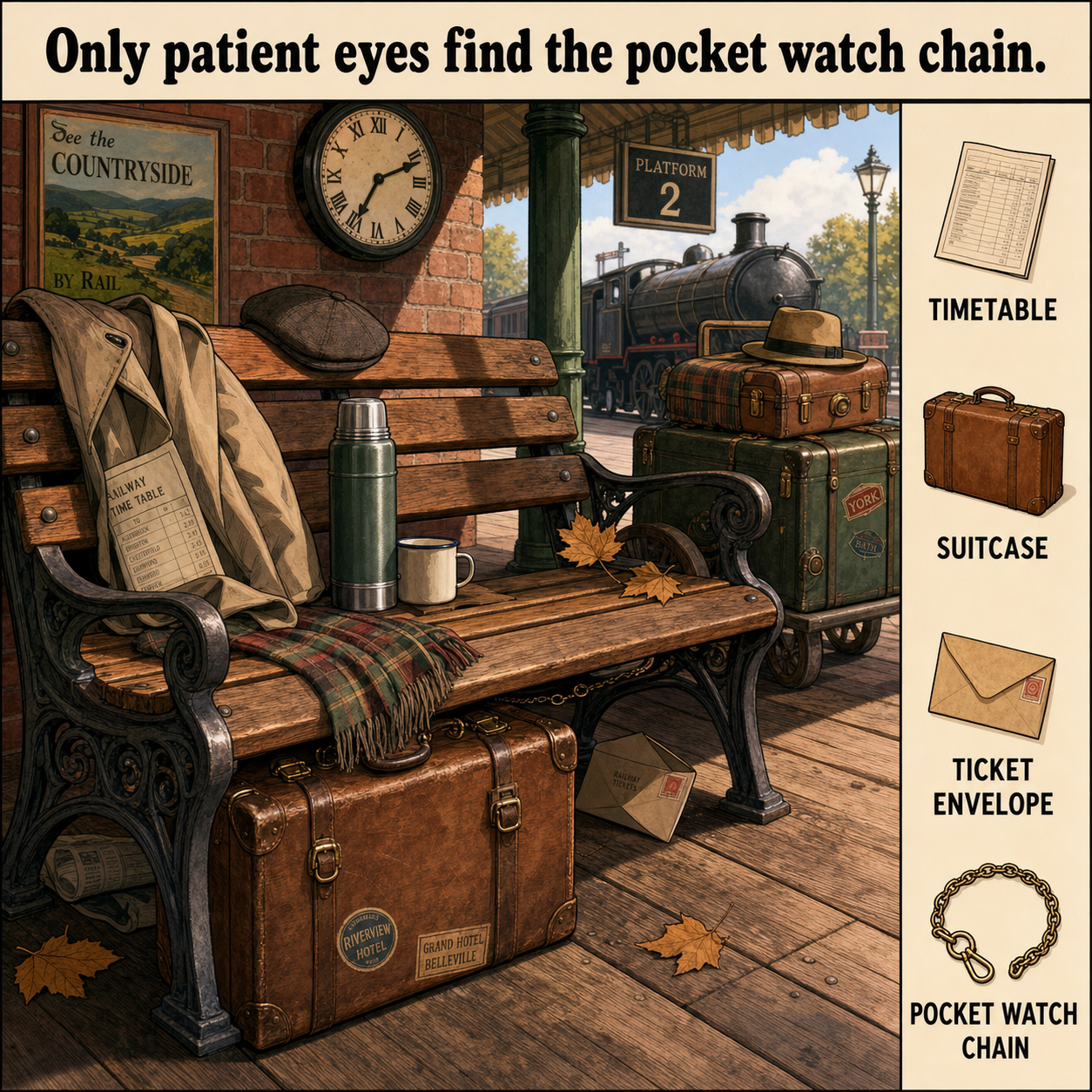 Can You Find the Hidden Pocket Watch Chain?