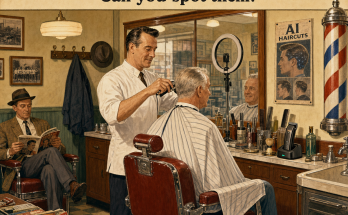 Three Things Are Wrong in This 1960s Barbershop: Answer