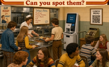 Three Things Are Wrong in This Old School Cafeteria: Answer