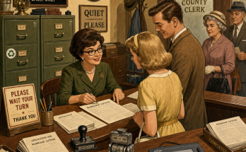 Two Things Are Wrong in This 1960s County Clerk Office: Answer