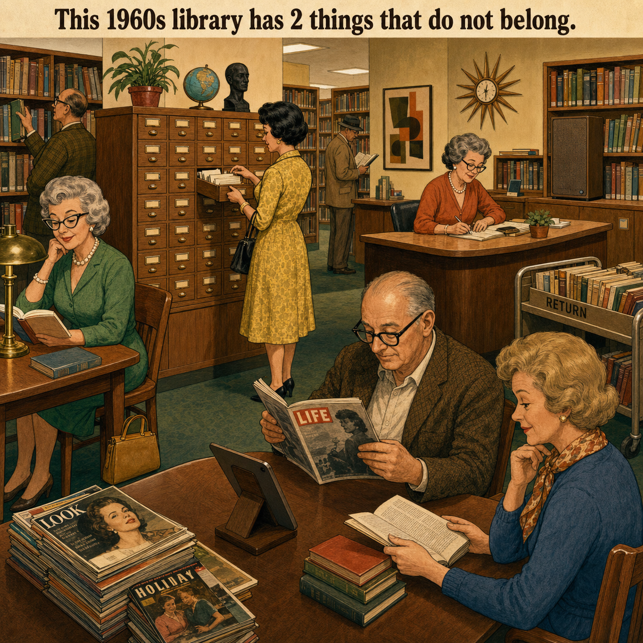 Two Things Are Wrong in This 1960s Library: Answer