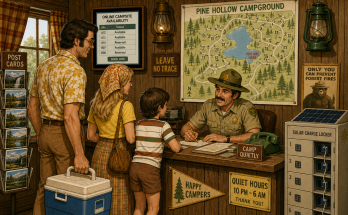 Two Things Are Wrong in This 1970s Campground Office: Answer