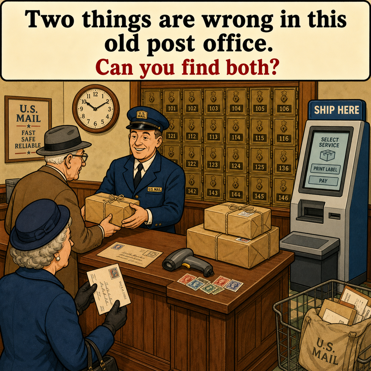 Two Things Are Wrong in This Old Post Office: Answer